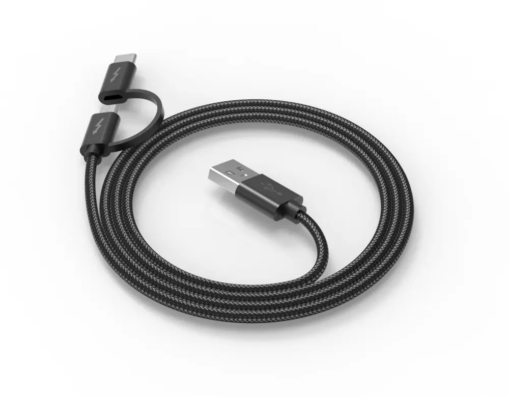 Micro-USB / USB-C Cable for Fast Charging & Data Transfer, Compatible with Phones / Tablets / Bluetooth Headsets / Bluetooth Speakers