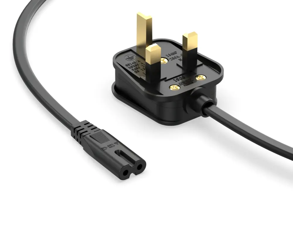 250V UK Standard Mickey Mouse Power Cord for Computers / Monitors / Printers / TVs / Rice Cookers