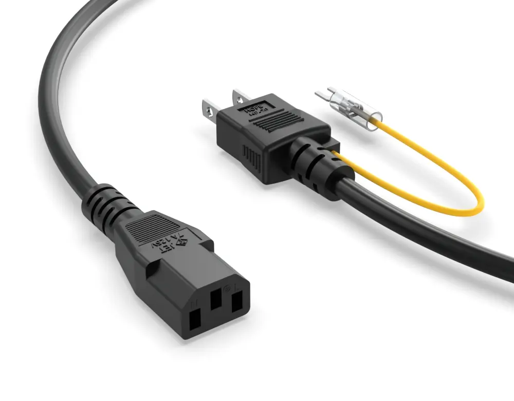 125V Japanese Standard IEC 320 C13 Power Cord for Computers / Monitors / Projectors / Scanners / Robotic Vacuums
